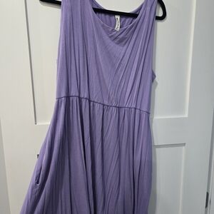 Elegant Purple Sleeveless Dress